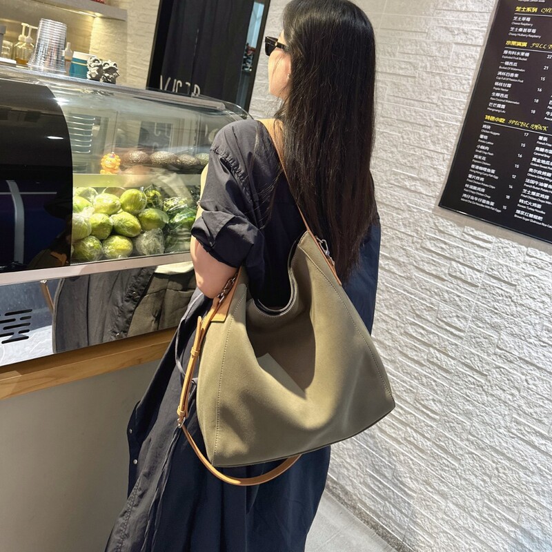 跨境批发休闲时尚大容量帆布女包秋季新款简约复古单肩小众斜挎包|undefined