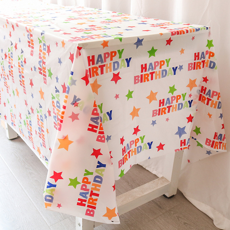 使い捨てカラー風船プラスチックテーブルクロス54x108インチ誕生日クリスマスパーティーテーブルクロス長方形テーブルクロス|undefined