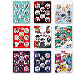 A set of 8 anime badges including Spy x Family, Naruto, JoJo's Bizarre Adventure, and One Piece with cross-border dropshipping.