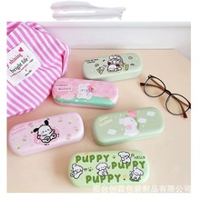 新款椭圆形大框架眼镜盒 喷绘卡通太阳镜铁盒抗压便携儿童眼睛盒