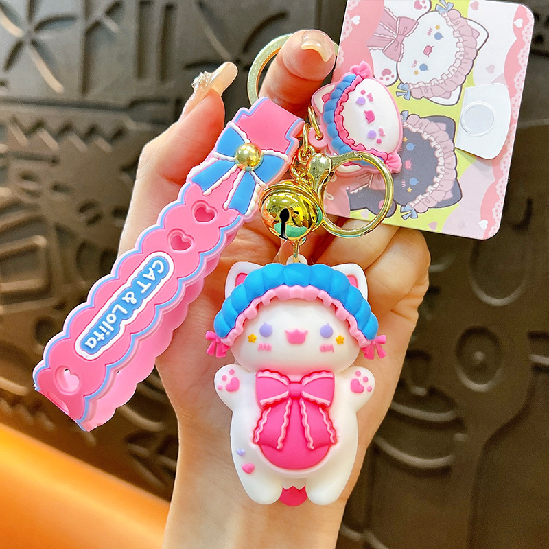 Círculos animados Panda Keychain cute pegamento suave Panda Keychain bolsos colgantes agarrar regalos al por mayor