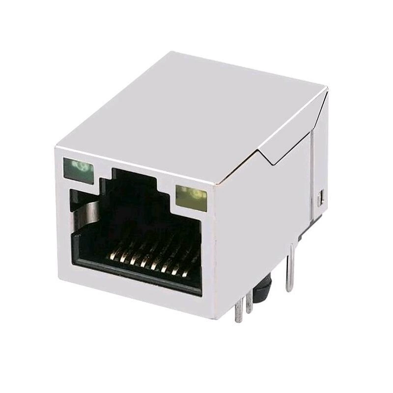 Производитель поставляет сетевой разъем KLU1S041C-43 LF с подсветкой 100M RJ45 разъем