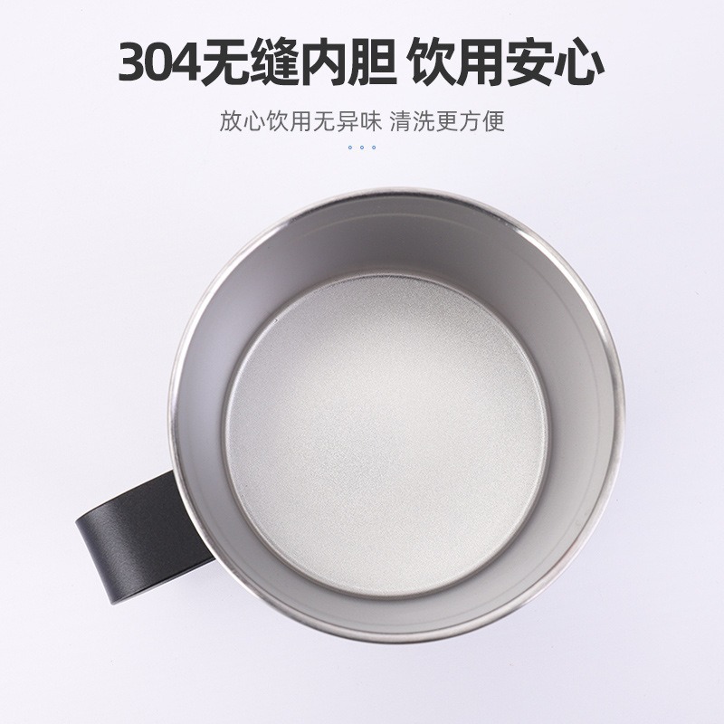 12 / 14oz mango de vacío taza de café 304 taza de acero inoxidable portátil engrosado para automóviles con taza de cubierta