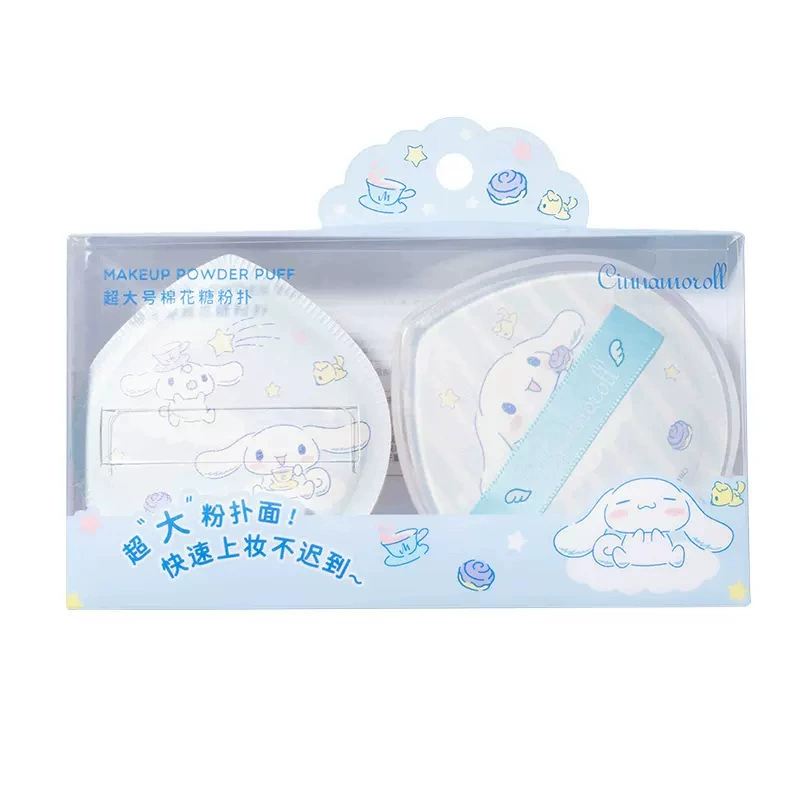 Большие ватные спонжи для макияжа (Miniso) Sanrio Cinnamoroll и Kuromi, мягкий хлопок, 2 шт.
