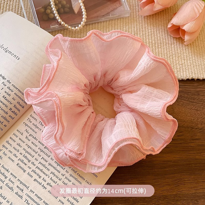 法式文艺~复古甜美方巾大肠发圈女高级感超大号马尾头绳发 饰头饰|undefined