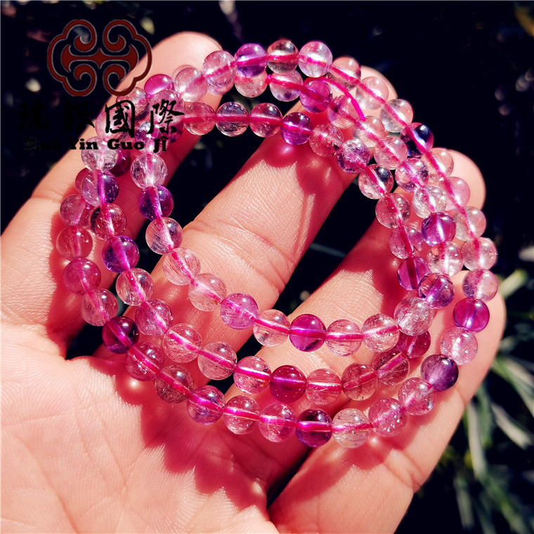 Super Seven Crystal Bracelet Fashion Women's Multi-Circle Bracelet Cross-Border Wholesale Super Seven Energy Backbone Black Crystal Titanium Crystal