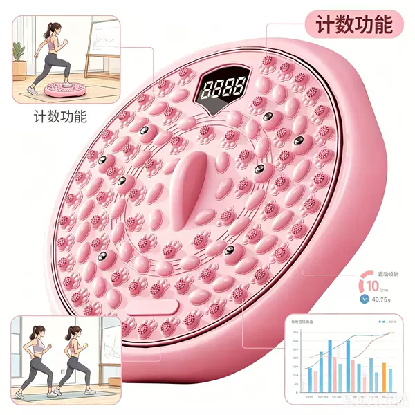 Cross-Border Smart Waist-Twisting Disc with Intelligent Counting, Waist-Twisting Machine, Acupressure Board, Foot Massage, Slimming Waist-Twisting Machine