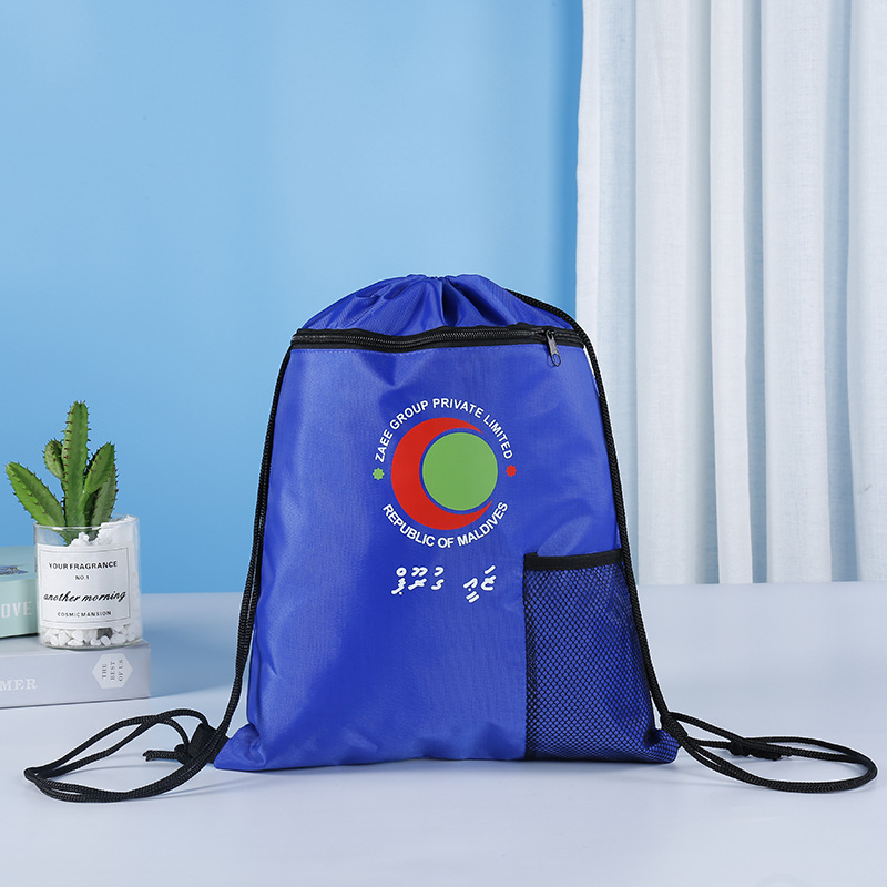 厂家批发空白涤纶束口袋牛津抽绳布袋双肩包运动背包防水束口袋