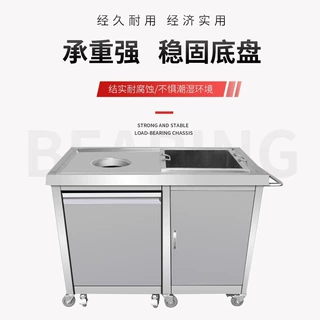 可定制收残台残食台收污台小推车不锈钢食堂厨房厨余车垃圾回收车