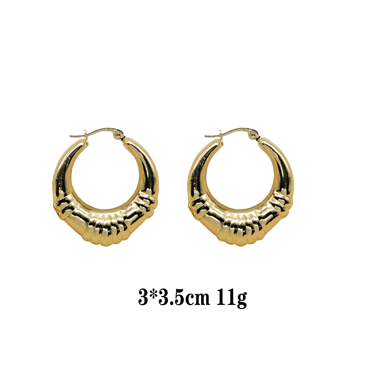 Pendientes de moda europeos y americanos Pendientes calientes Pendientes chapados en oro de lujo ligero Pendientes brillantes que no se desvanece Bola de oreja dorada transfronteriza image 11