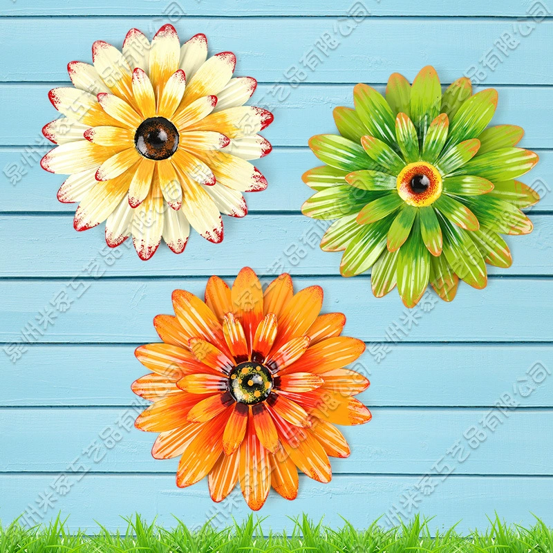 Уличный декор для сада и двора: кованые подсолнухи для виллы, креативные садовые аксессуары, настенное украшение, подвесное украшение для стен