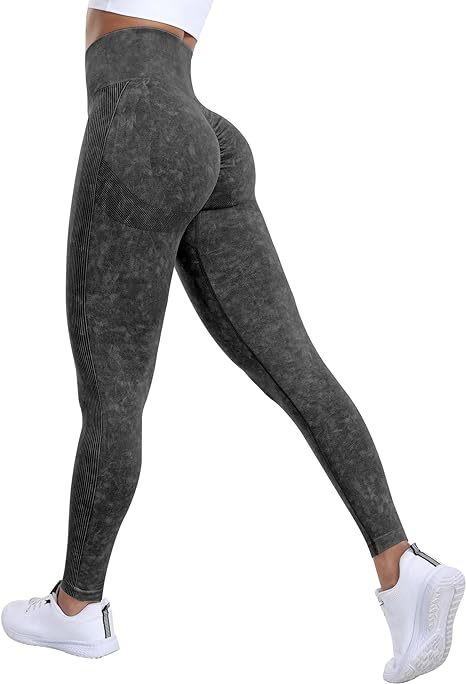 Damen Kleidung Wash Butt Lifting Scrunch Washed Nahtlose Yoga Pfirsich Hüftstrumpfhose_voghion.com