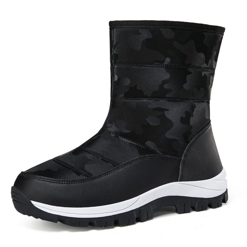 Botas de nieve al aire libre para mujeres más zapatos de algodón grueso de velcro de invierno 2024 nuevo tipo con cremallera de suela gruesa calentadora de algodón