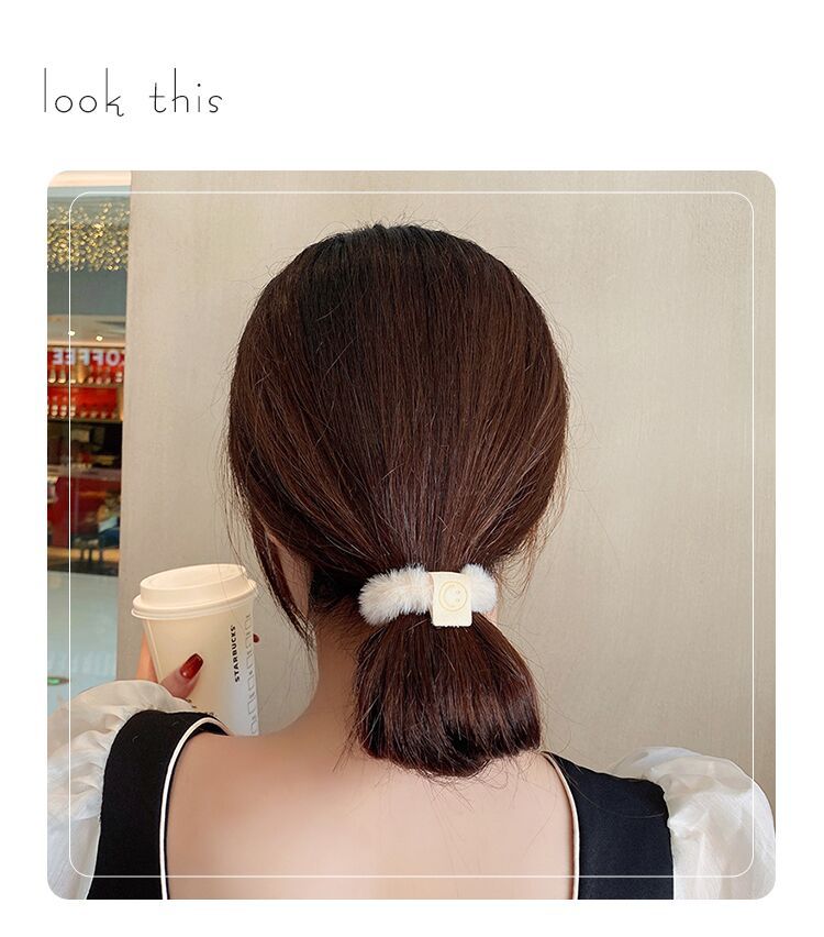 Fluffy Smiley Hair Ties