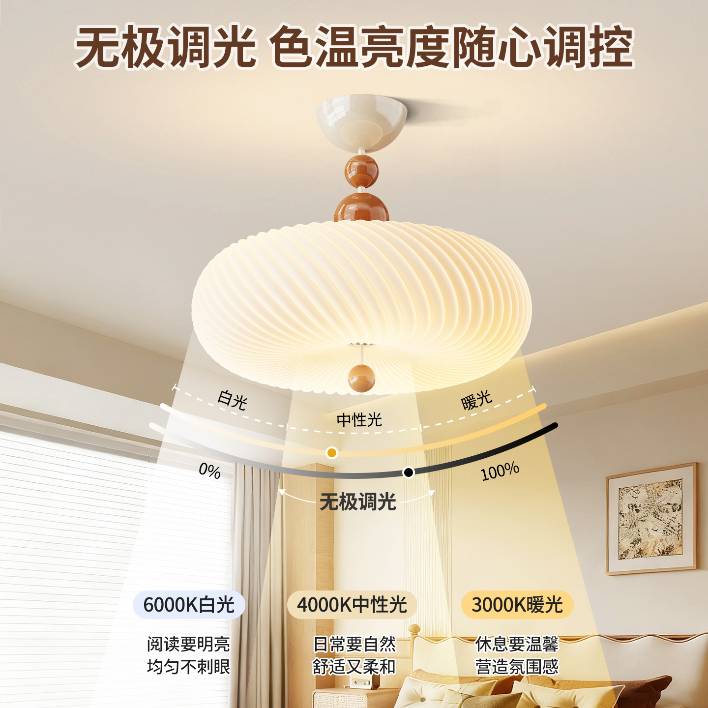 Luz de techo del dormitorio de viento de crema francesa moderna y simple habitación infantil dormitorio principal luz de techo del estudio Zhongshan lámpara 412L