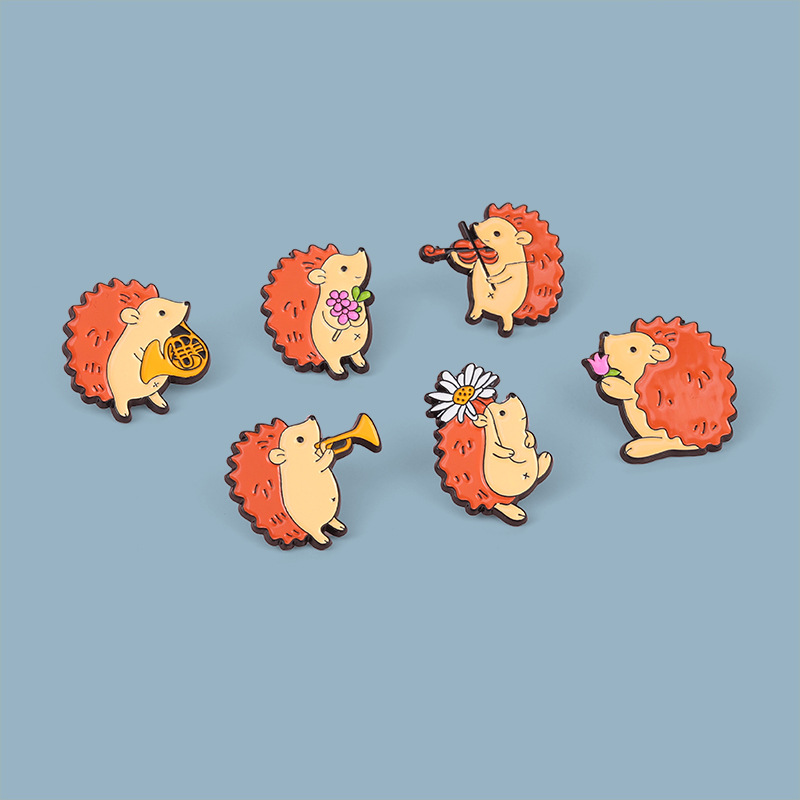 Plating Design Cute Pin Hedgehog Alloy Plating Unisex Brooches