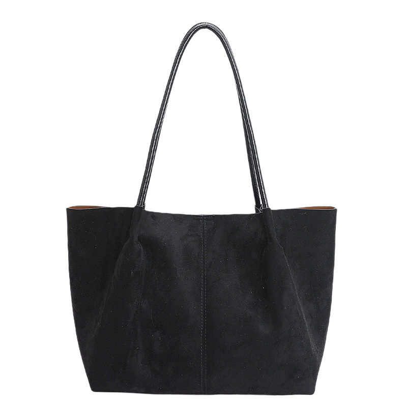 Suede Large Capacity Commuter Tote Bag 2026 Korean Style Minimalist Ins Shoulder Bag For Women - Thumbnail 7