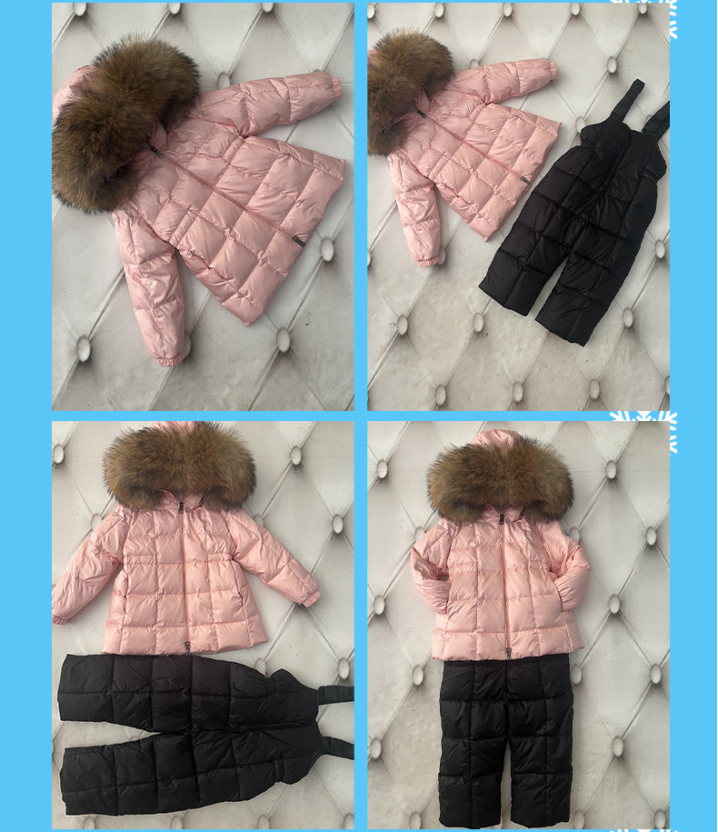 Dječja odjeća, zimske puhaste jakne za dječake i djevojčice srednje i velike veličine, dječji ovratnik od lisičjeg krzna, zadebljani dječji kaput srednje i duge veličine_voghion.com
