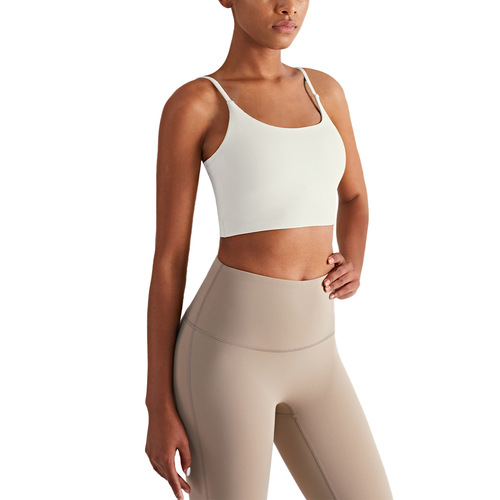  European and American new carefully selected Lycra sports bra to close side breasts fitness vest nude high elastic yoga bra for women