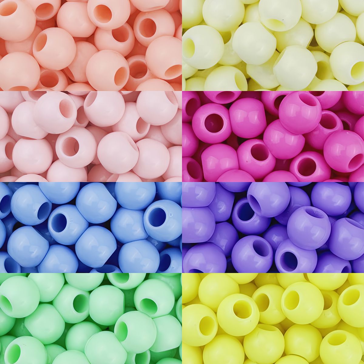 10-16mm Acrylic Large Hole Round Beads Loose Beads Beading Handmade Materials Round Beads Bracelet DIY Jewelry Accessories