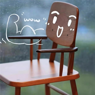 Koala armchair simple leisure chair household solid wood dining chair color-blocking backrest desk chair can be hung dining table chair