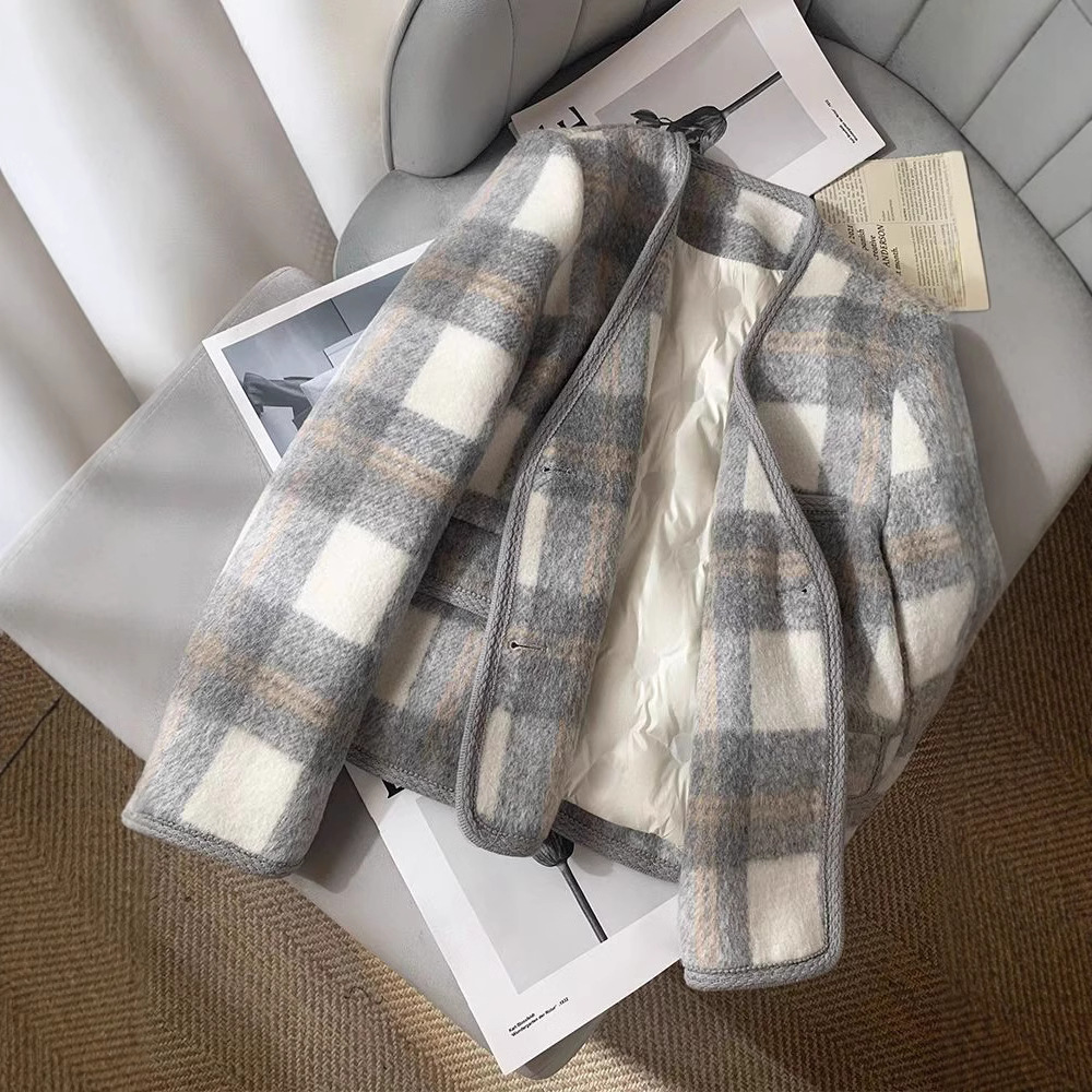 Autumn and Winter New Arrival Elegant Socialite High-Level Chanel Style Coat Tweed Top Cotton Versatile Trendy