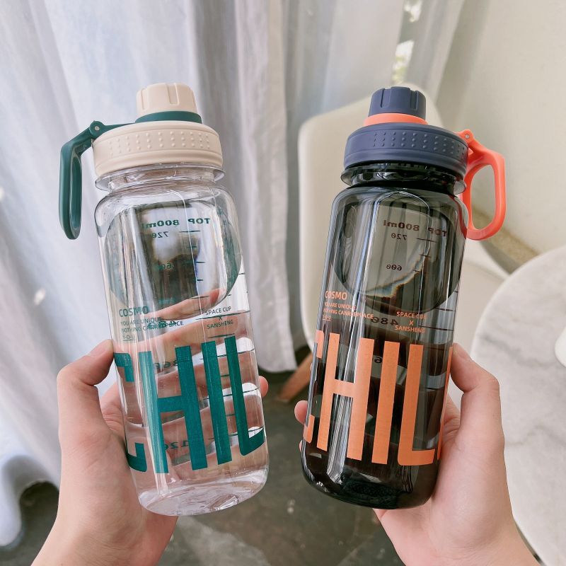 Large-Capacity Water Cup, High Temperature Resistant Food-Grade Plastic Sports Fitness Water Bottle for Men and Women, Outdoor Summer Portable 1000ml