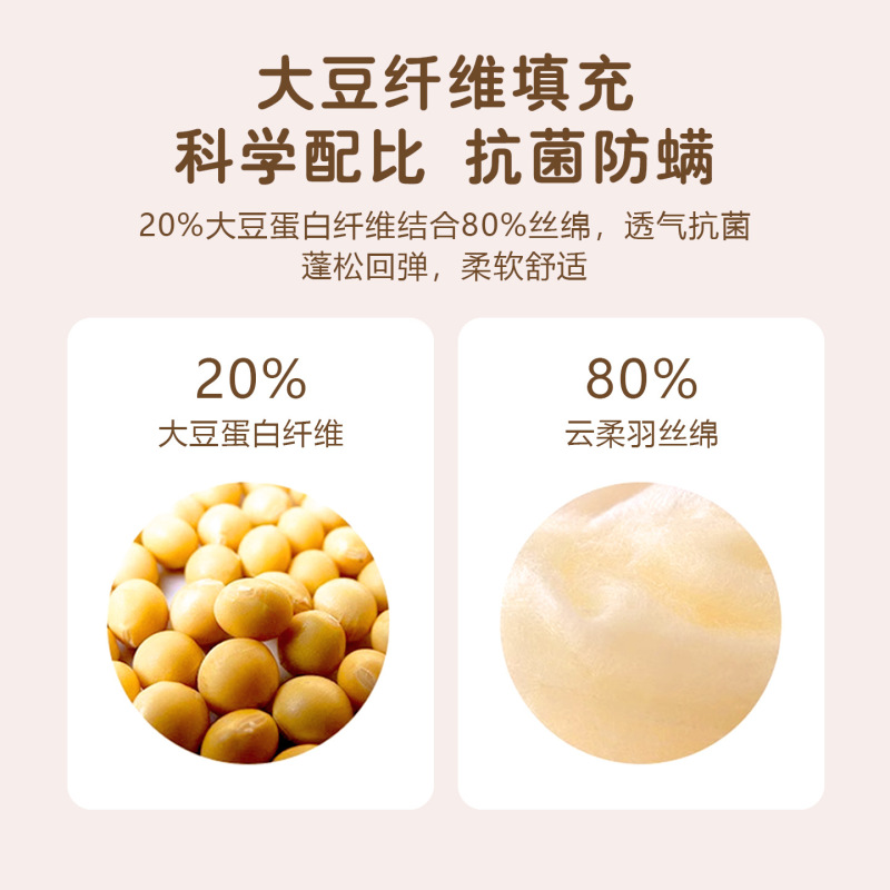新生婴儿纯棉云片枕宝宝安抚豆豆绒枕头大豆纤维枕垫透气吸汗平枕|undefined