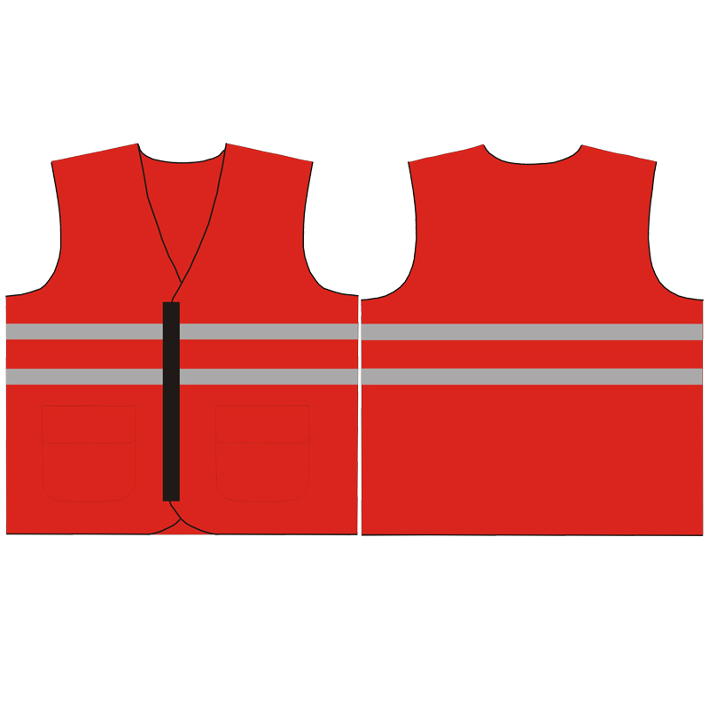 Clip de caballo de algodón rojo y amarillo chaleco reflectante eléctrico chaleco rojo jefe de trabajo guardián especial oficial de seguridad