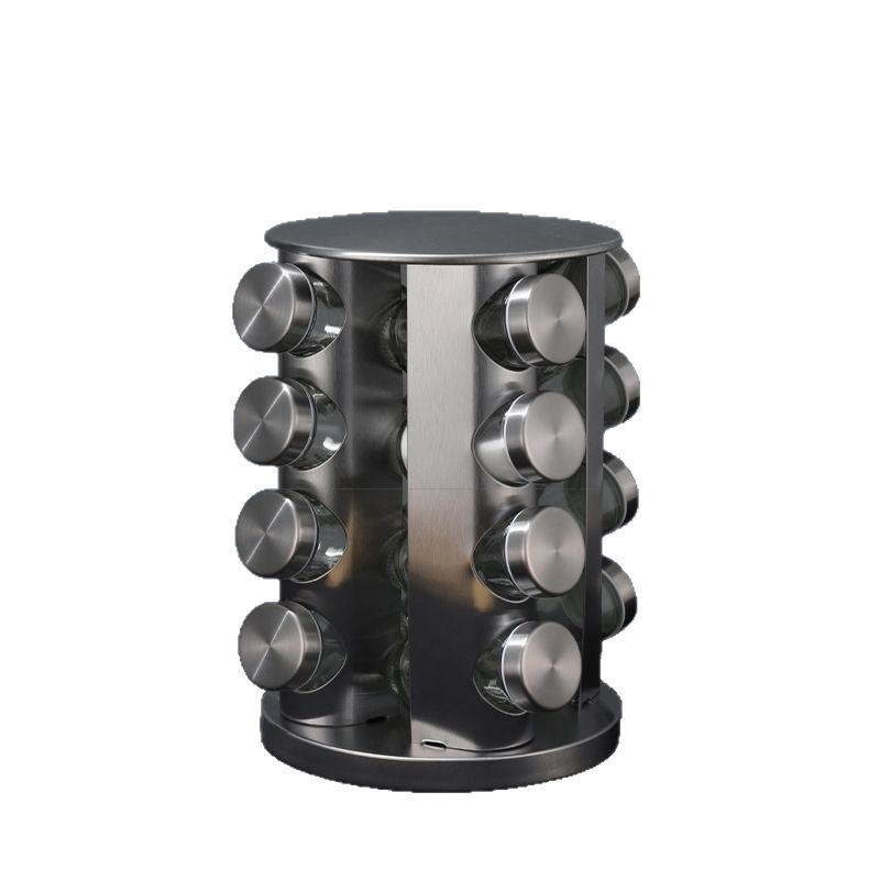 acero inoxidable multicapa espesa condimento giratorio rack para botella de condimento de cocina conjunto de artículos espesa