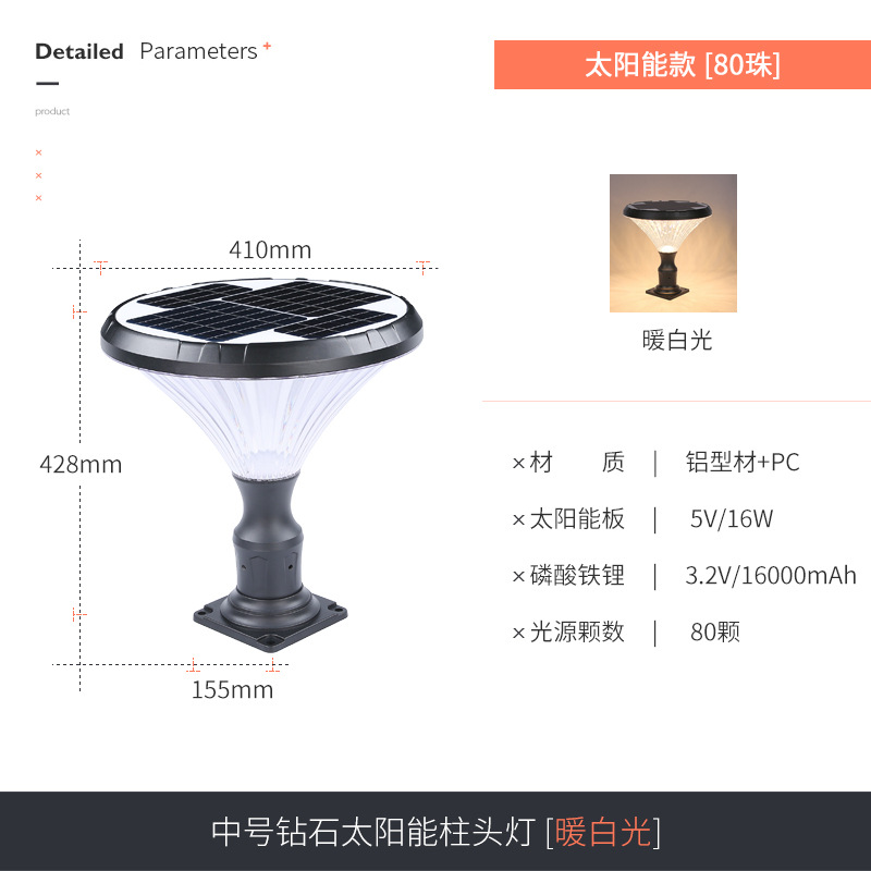 중형 다이아몬드 태양광 모델(따뜻한 백색광)