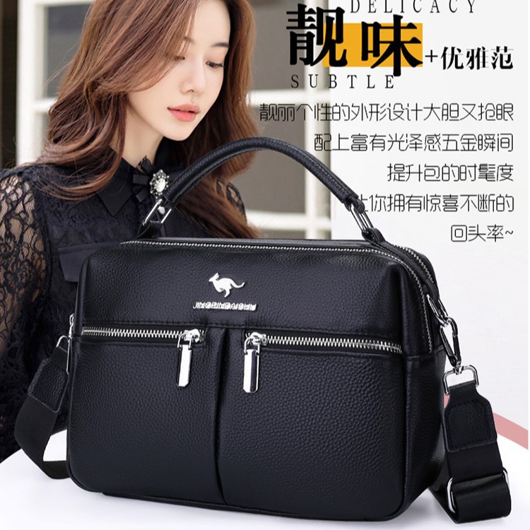 时尚手提包新款单肩包女真皮包包大容量通勤电脑包
