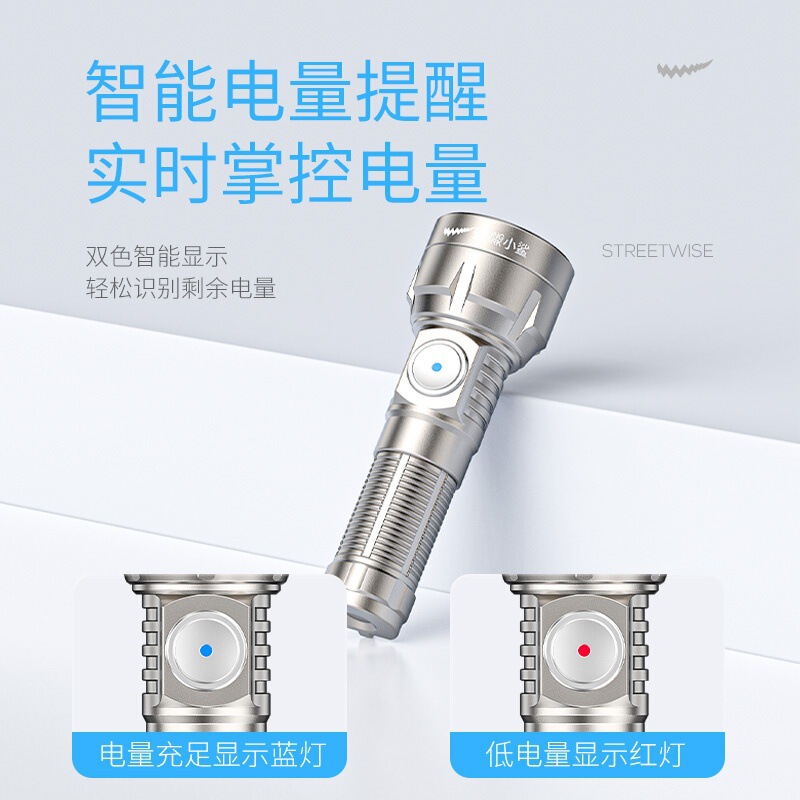 Xiaoshark 2025 新しい強力な光充電超高輝度小型 LED ポータブル屋外マルチスピード調整可能なアルミ合金懐中電灯|undefined
