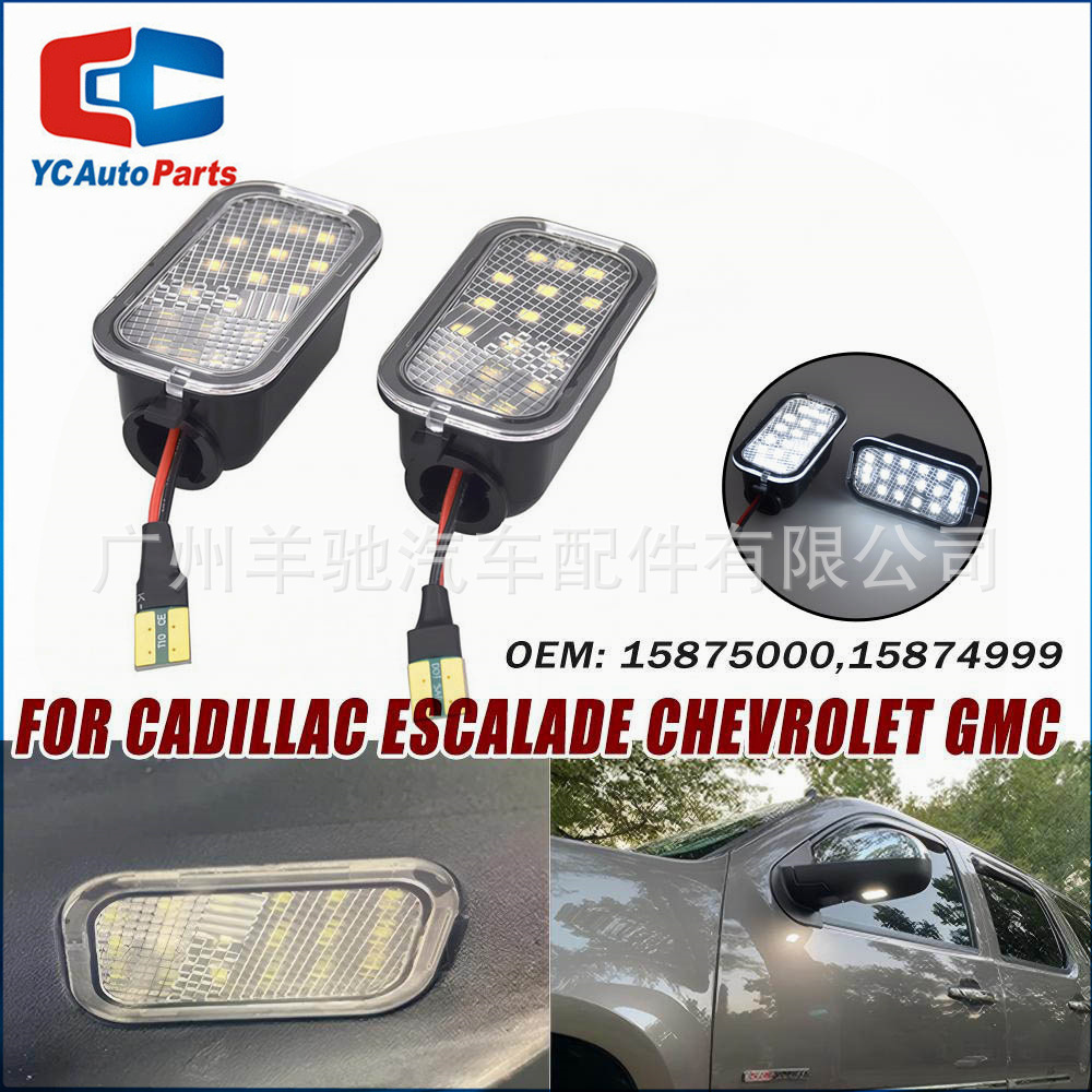 Aplicable a Cadillac Escalade Hybrid / Chevrolet Espejo retrovisor Lámpara de bienvenida Lámpara de suelo LED image 1