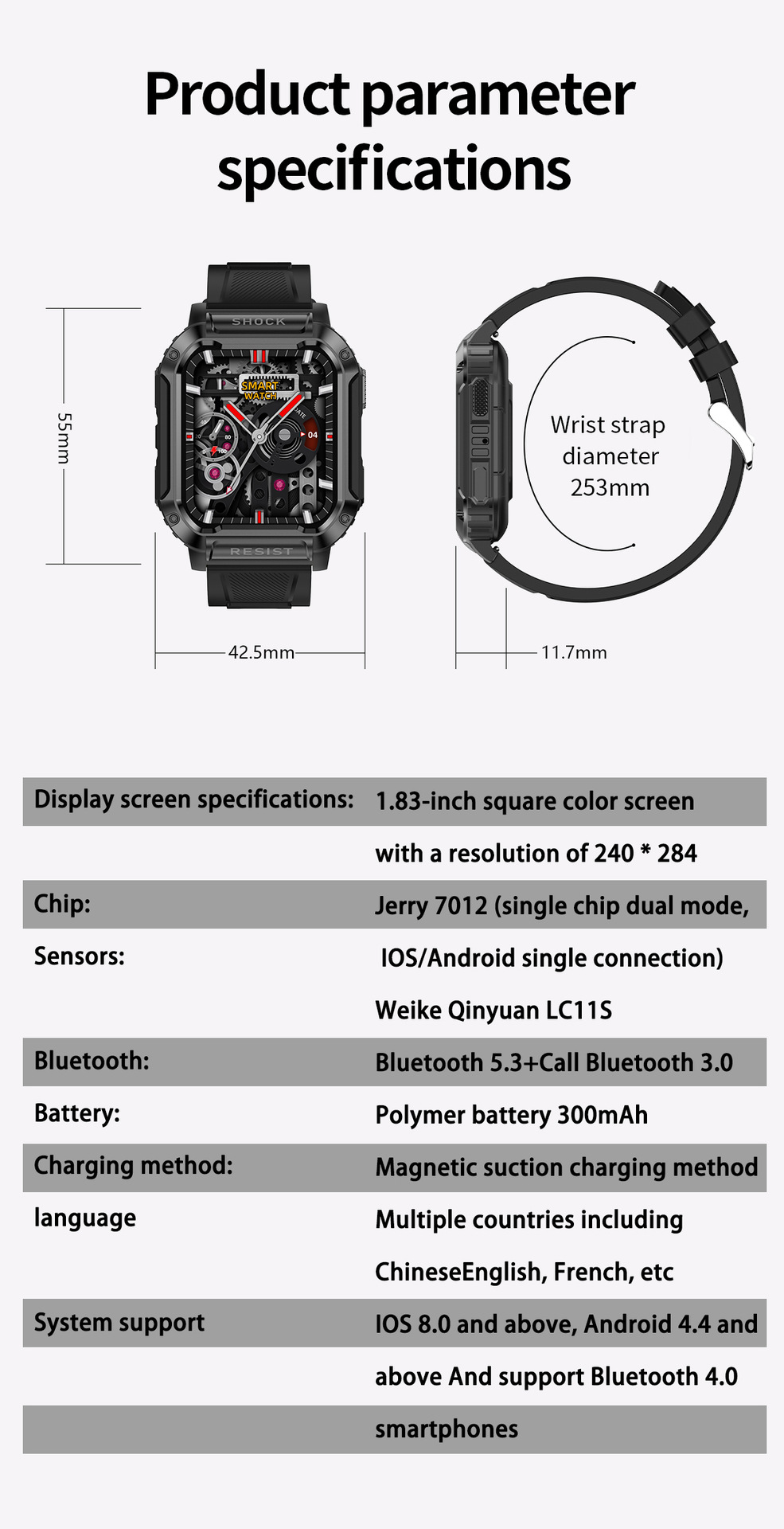 NK36 Smart Watch orologio da polso da uomo da 1,83 pollici chiamata Bluetooth_voghion.com