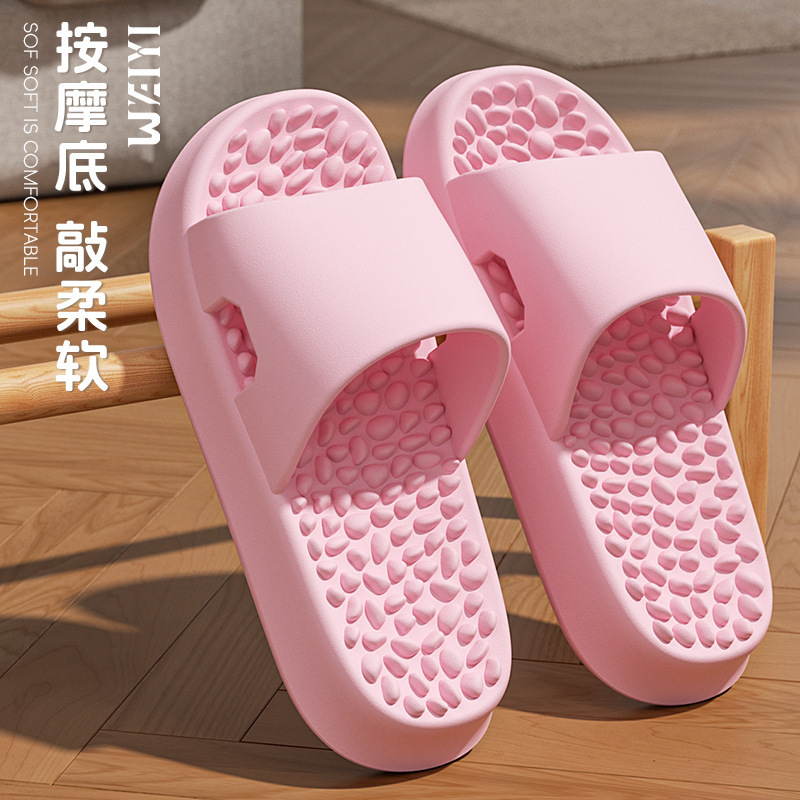 Massage Slippers for Couples, Home Foot Acupoint Massage, Bathroom Bath Anti-Slip Foot Therapy Slippers for Couples, Men's and Women's Summer Slippers