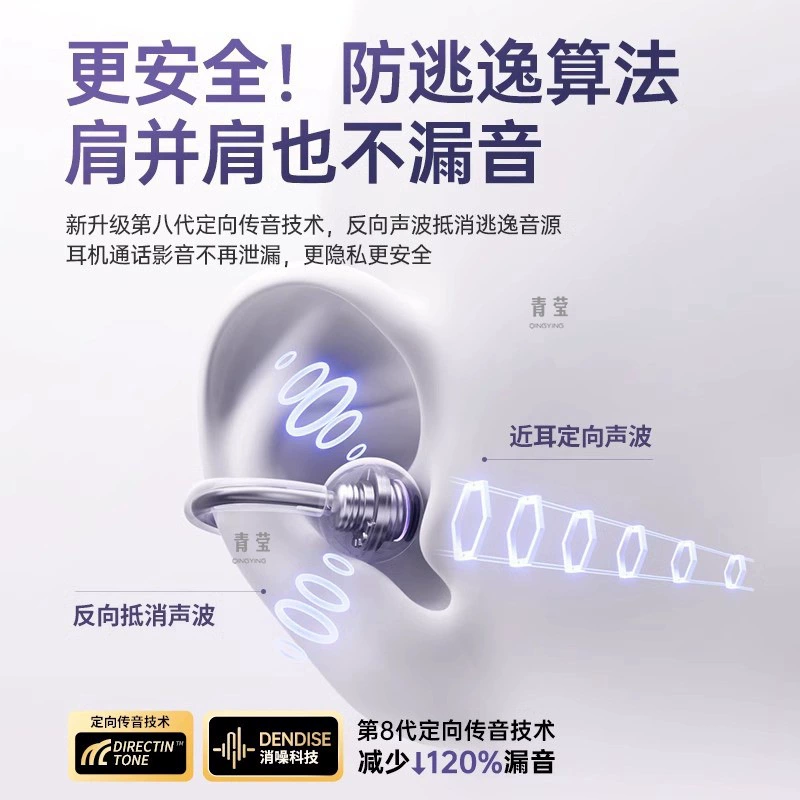 Bluetooth наушники, ушной зажим открытого типа беспроводные совместимы с Huawei, костная проводимость и не в ухе, спортивные беговые 2024 новая модель