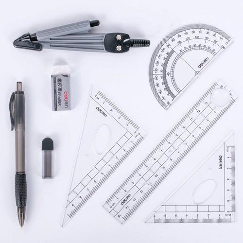 Deli stationery 9591 student drawing set drawing geometric figures compass ruler set student stationery set ruler