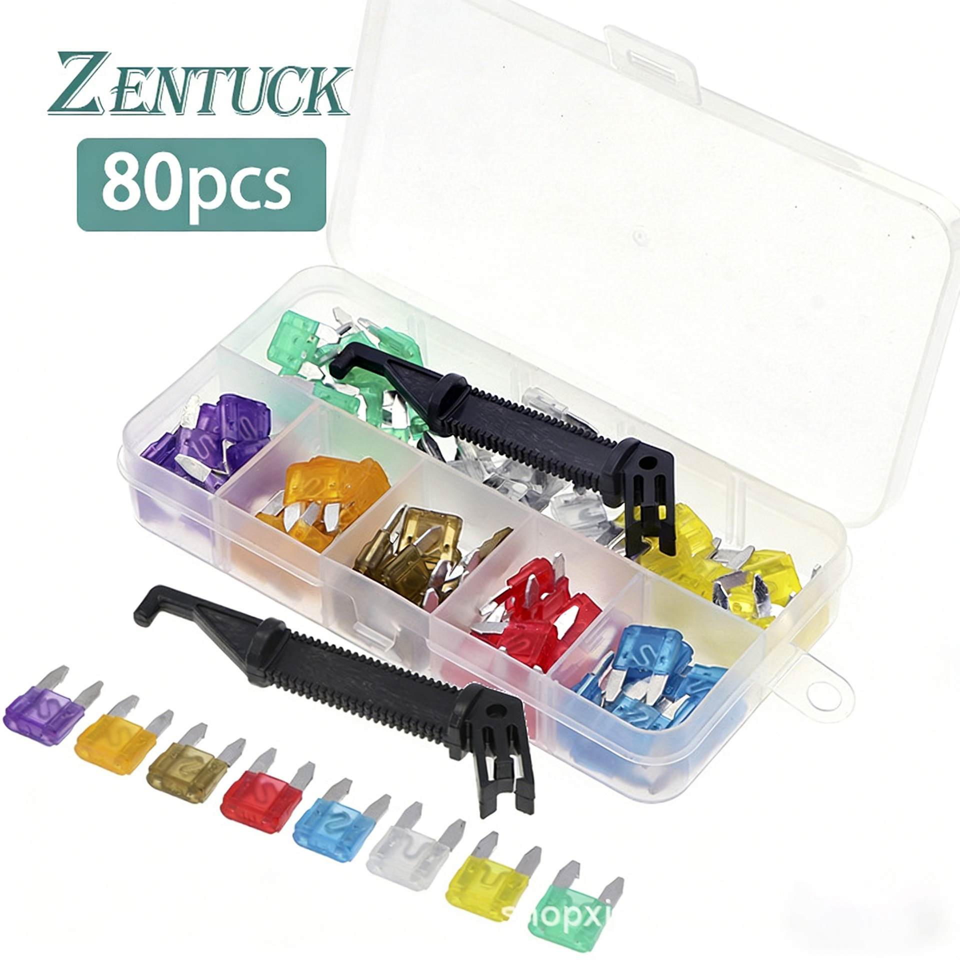 汽车保险丝小号插片保险丝套装 80pcs铝质保险片盒装 3A-30A组合