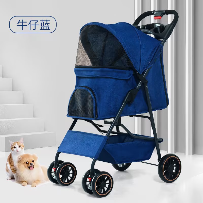 Carrito Ligero para Mascotas Metal Plegable para Perros y Gatos