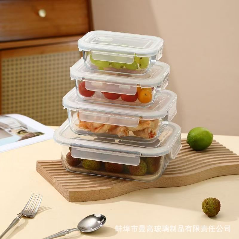 Caja de almuerzo transparente portátil, caja de microondas, congelador especial con cubierta, caja de almuerzo resistente a altas temperaturas, caja de almuerzo blanca