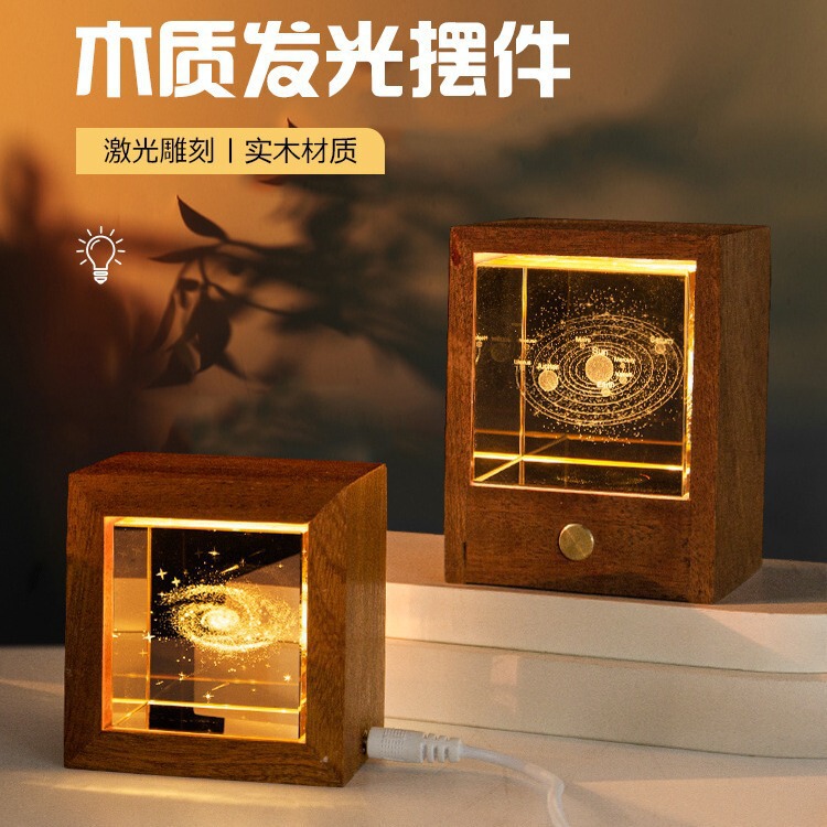 3D Galaxy Crystal Engraved Cube Craft Decoration Birthday Gift White Crystal Crystal Stone Travel Souvenir