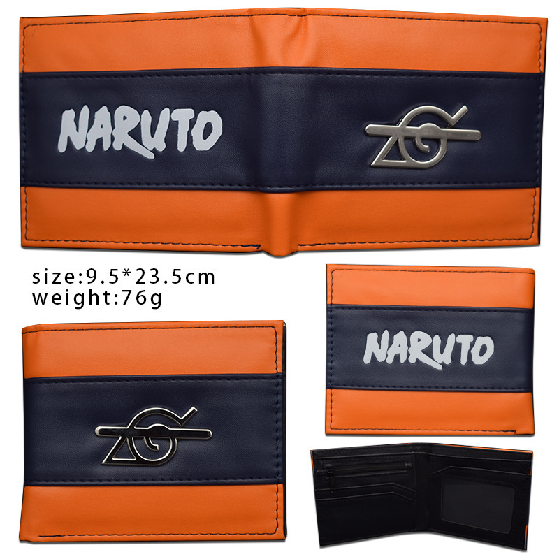 Naruto periferia billetera, Naruto Sasuke, cuatro generaciones de billetera roja, billetera corta, monedero de cambio de piel PU.