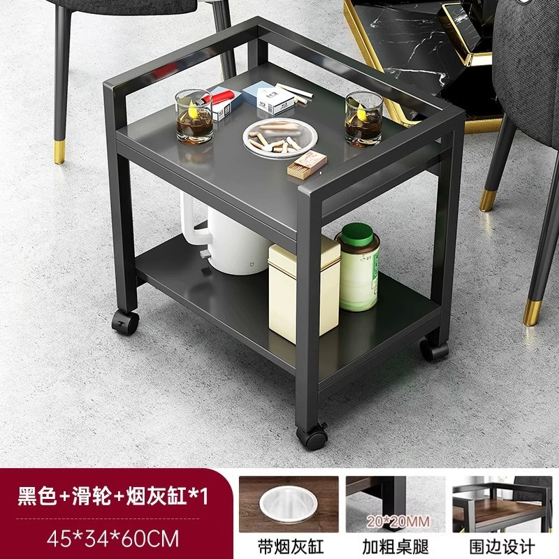 Mesa de mahjong, mesa de centro, estante de té, mesa lateral pequeña de doble capa móvil, sala de ajedrez y cartas, mini mesa de té especial para jugar a las cartas