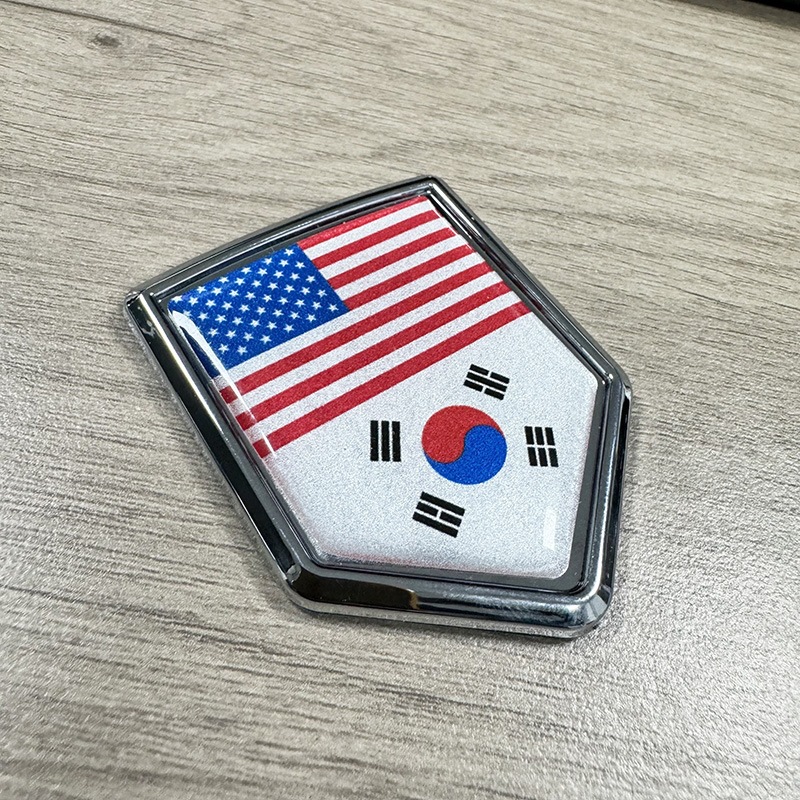 Amazon bandera nacional logotipo de automóvil de metal 3D estereoscópico bandera nacional auto etiqueta pegatinas mini etiqueta transfronteriza