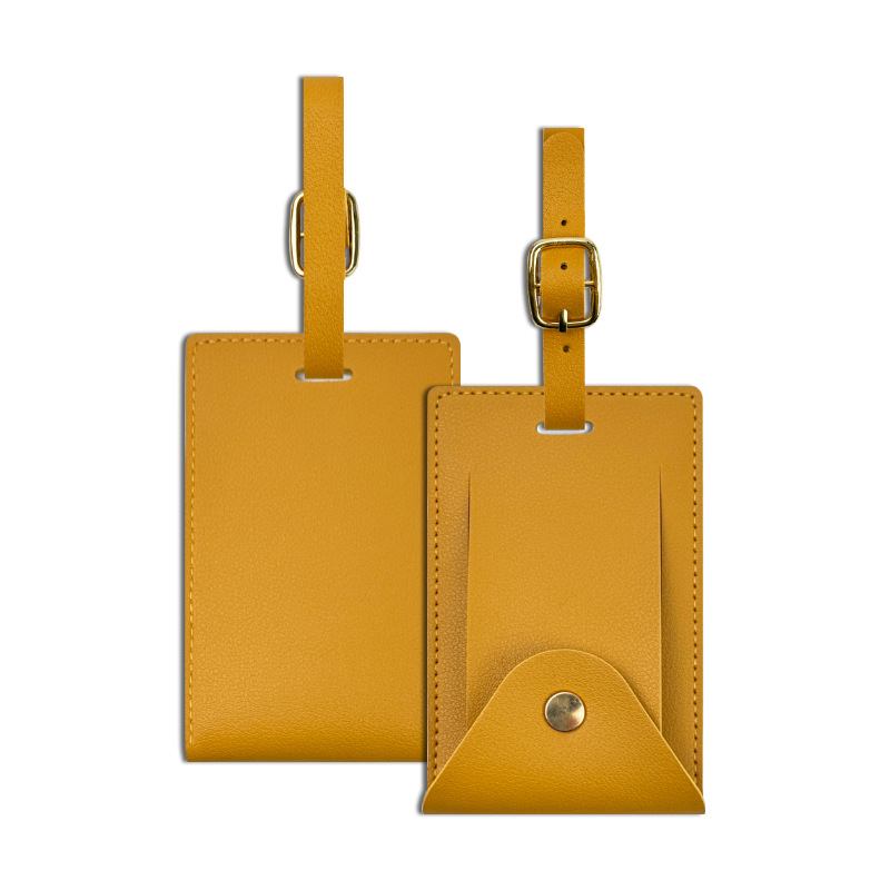 Transfronterizo spot pu doble cara gruesa tarjeta de embarque de cuero dorado cierre cuatro cierre puede fijar logotipo con tarjeta de papel tarjeta de equipaje