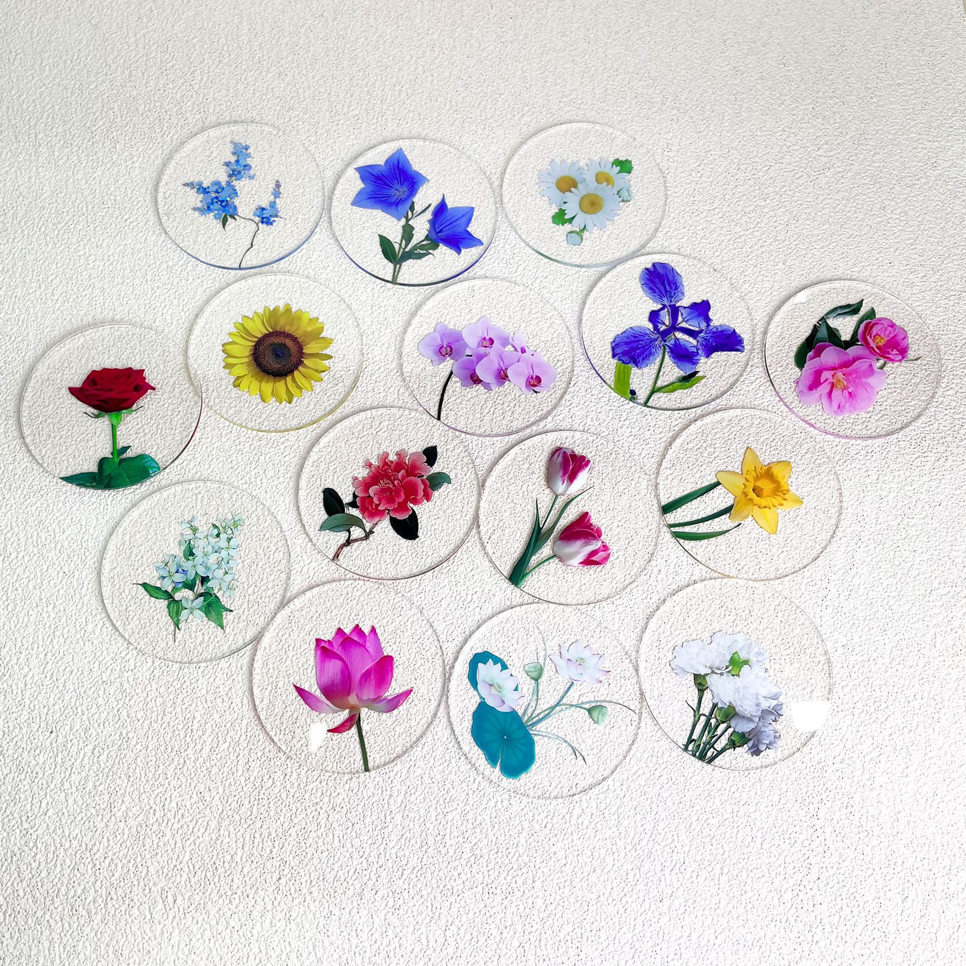 亚克力杯垫防烫隔热茶杯垫碗盘diy创意摆件鲜花图案咖啡垫印logo