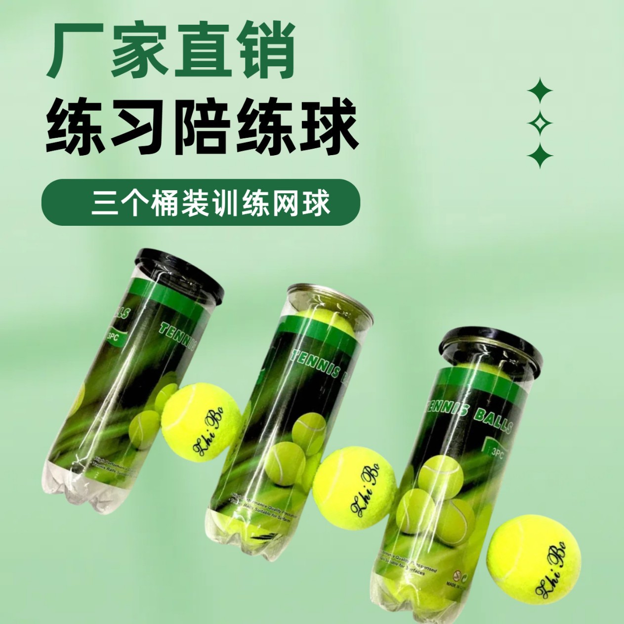 Zhibo Factory Direct Sales High Elasticity and Durable Training Tennis Balls Three-Pack Tennis Practice Balls for Training and Practice