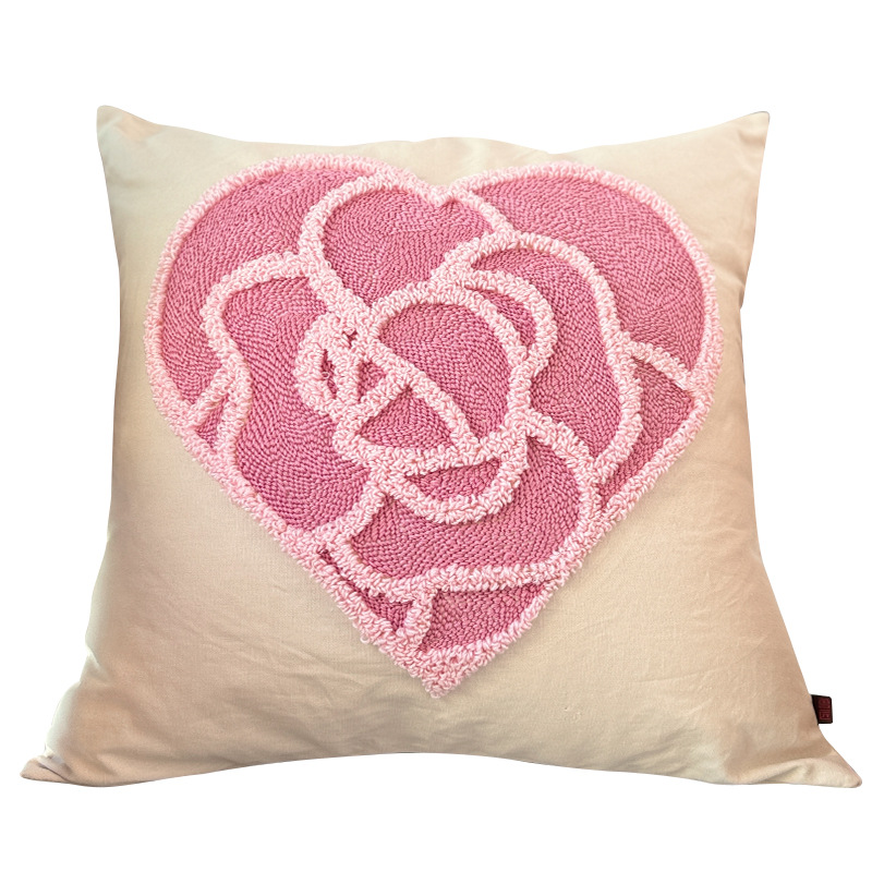 Nuevo tipo de funda de almohada de ruso bordado Lu bordado mano flor estereoscópica funda de cojín de sofá