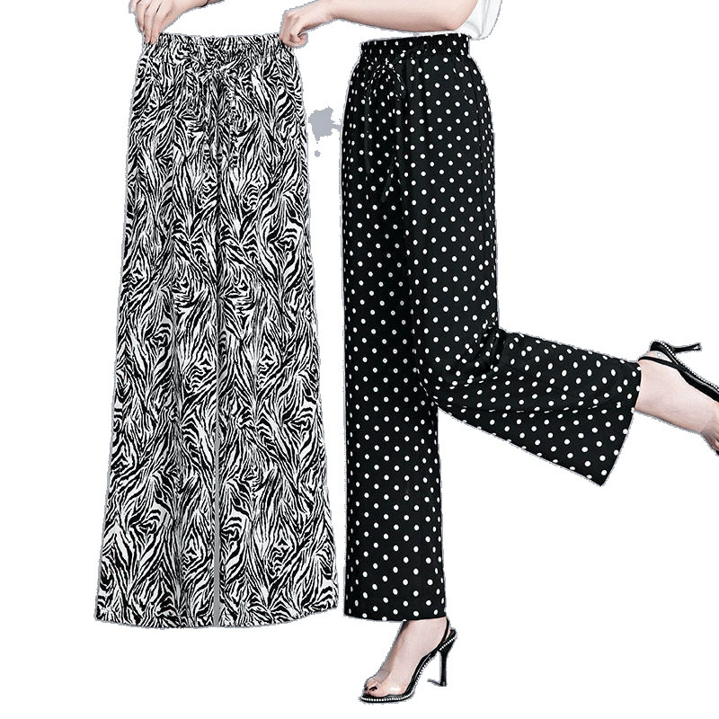 Silk thin trousers, oversize, loose straight fit